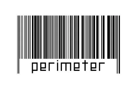 Digitalization concept. Barcode of black horizontal lines with inscription pe Stock Illustration