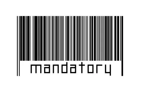 Digitalization concept. Barcode of black horizontal lines with inscription ma Stock Illustration