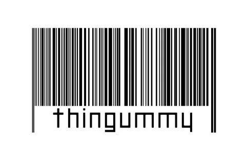 Digitalization concept. Barcode of black horizontal lines with inscription th Stock Illustration