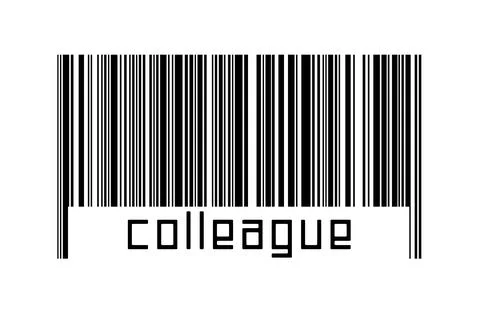 Digitalization concept. Barcode of black horizontal lines with inscription co Illustrazione stock