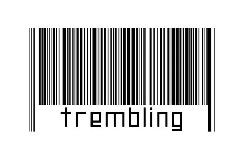 Digitalization concept. Barcode of black horizontal lines with inscription tr Stock Illustration