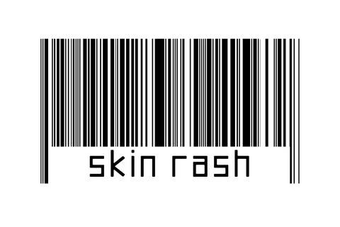 Digitalization concept. Barcode of black horizontal lines with inscription sk Stock Illustration