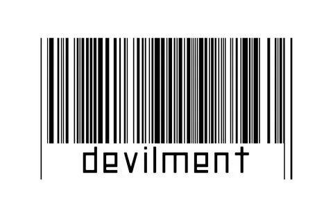 Digitalization concept. Barcode of black horizontal lines with inscription de Stock Illustration