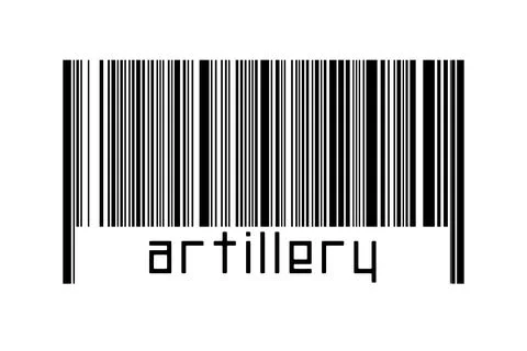 Digitalization concept. Barcode of black horizontal lines with inscription ar Stock Illustration