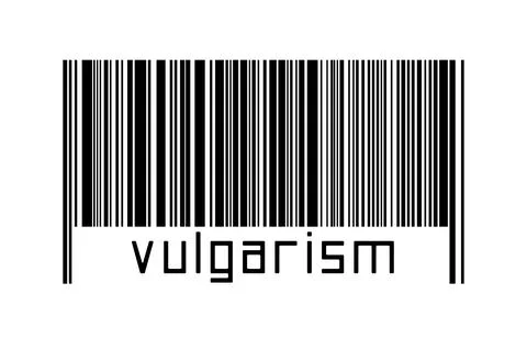 Digitalization concept. Barcode of black horizontal lines with inscription vu Stock Illustration