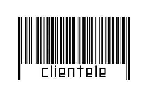 Digitalization concept. Barcode of black horizontal lines with inscription cl Stock Illustration
