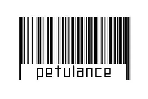 Digitalization concept. Barcode of black horizontal lines with inscription pe Illustrazione stock