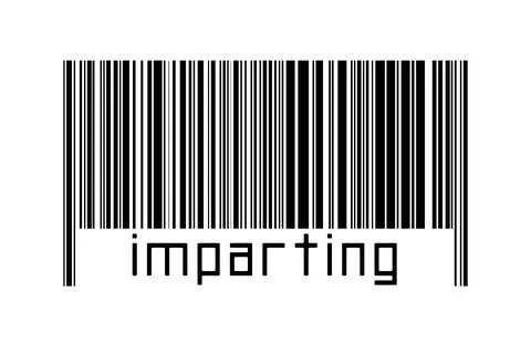 Digitalization concept. Barcode of black horizontal lines with inscription im Stock Illustration