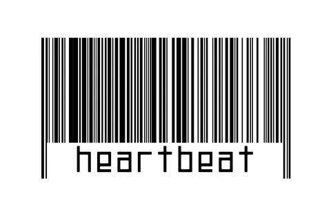 Digitalization concept. Barcode of black horizontal lines with inscription he Stockillustratie