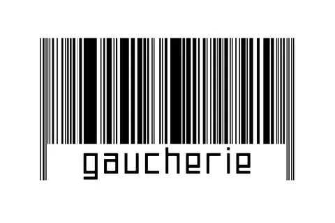 Digitalization concept. Barcode of black horizontal lines with inscription ga 스톡 일러스트