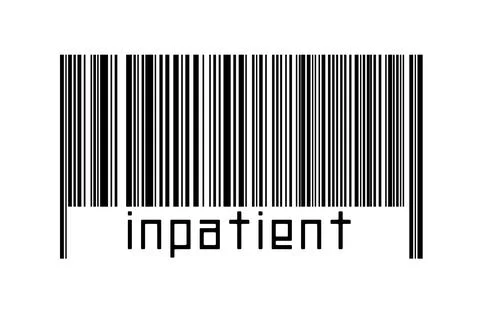 Digitalization concept. Barcode of black horizontal lines with inscription in Stock Illustration