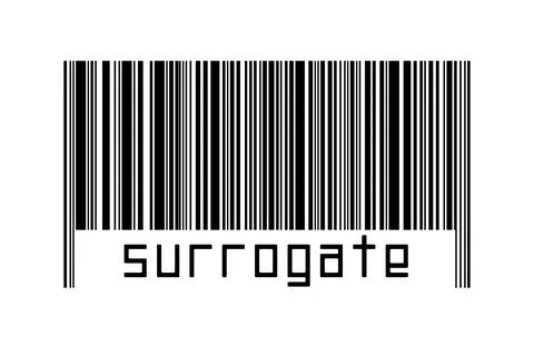 Digitalization concept. Barcode of black horizontal lines with inscription su 스톡 일러스트