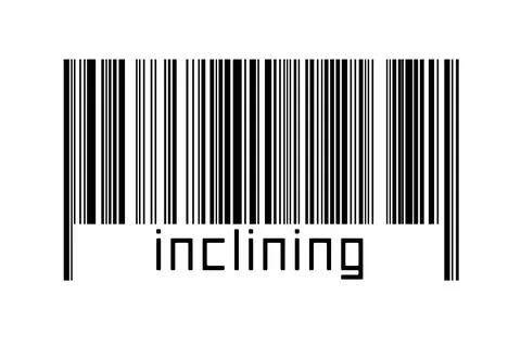 Digitalization concept. Barcode of black horizontal lines with inscription in Stock Illustration