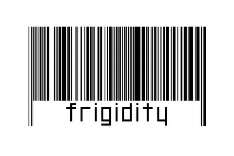 Digitalization concept. Barcode of black horizontal lines with inscription fr Stock-Illustration