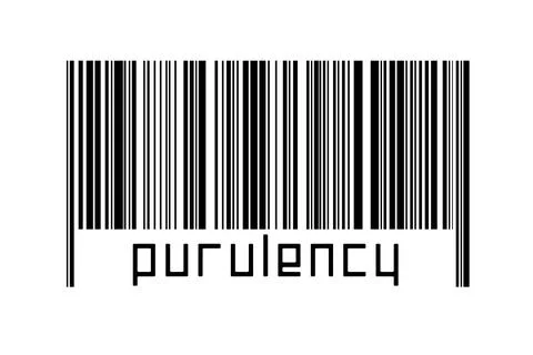 Digitalization concept. Barcode of black horizontal lines with inscription pu Stock Illustration