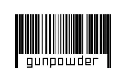 Digitalization concept. Barcode of black horizontal lines with inscription gu Stock Illustration