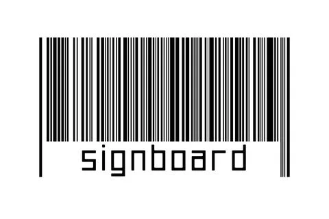 Digitalization concept. Barcode of black horizontal lines with inscription si 스톡 일러스트