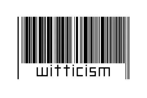 Digitalization concept. Barcode of black horizontal lines with inscription wi イラスト素材