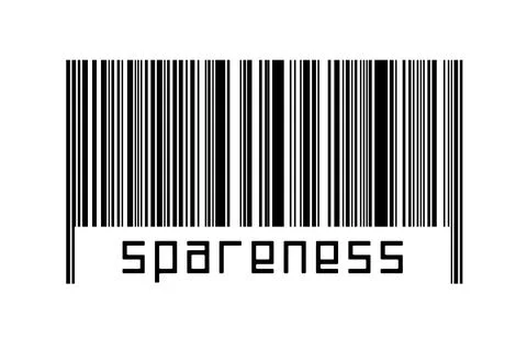 Digitalization concept. Barcode of black horizontal lines with inscription sp Illustrazione stock