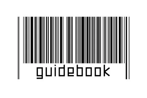 Digitalization concept. Barcode of black horizontal lines with inscription gu Stock Illustration