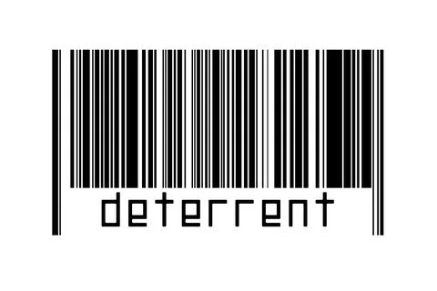 Digitalization concept. Barcode of black horizontal lines with inscription de Illustrazione stock