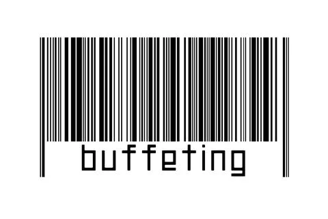 Digitalization concept. Barcode of black horizontal lines with inscription bu Stock Illustration