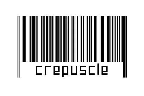 Digitalization concept. Barcode of black horizontal lines with inscription cr Stock Illustration