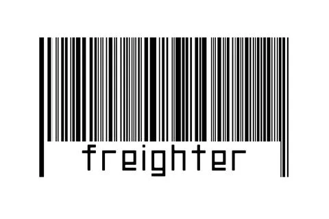 Digitalization concept. Barcode of black horizontal lines with inscription fr Stock Illustration