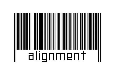 Digitalization concept. Barcode of black horizontal lines with inscription al イラスト素材