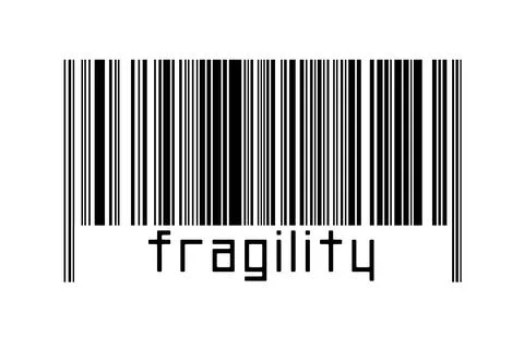 Digitalization concept. Barcode of black horizontal lines with inscription fr Stock Illustration