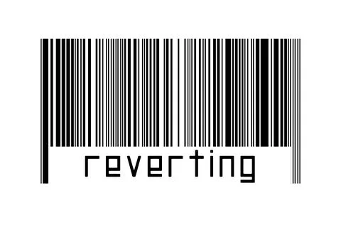 Digitalization concept. Barcode of black horizontal lines with inscription re 스톡 일러스트