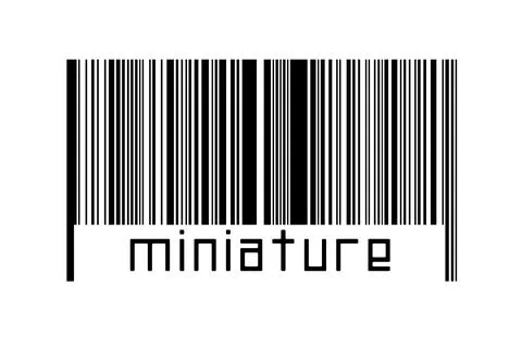 Digitalization concept. Barcode of black horizontal lines with inscription mi 스톡 일러스트