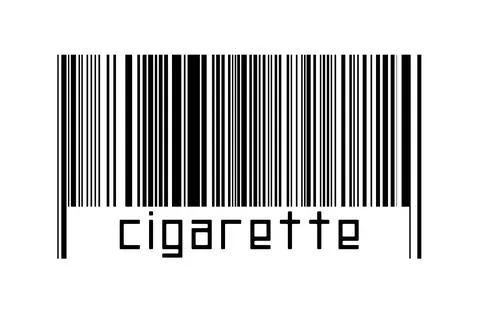 Digitalization concept. Barcode of black horizontal lines with inscription ci Illustrazione stock