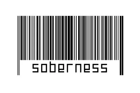 Digitalization concept. Barcode of black horizontal lines with inscription so 스톡 일러스트