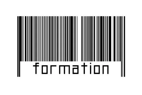 Digitalization concept. Barcode of black horizontal lines with inscription fo Illustrazione stock