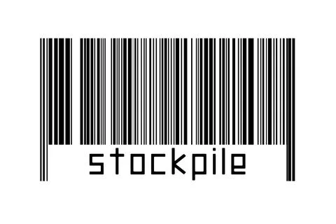 Digitalization concept. Barcode of black horizontal lines with inscription st Stock Illustration