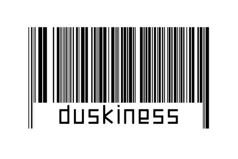 Digitalization concept. Barcode of black horizontal lines with inscription du Stock Illustration
