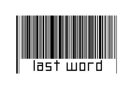 Digitalization concept. Barcode of black horizontal lines with inscription la 스톡 일러스트