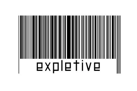 Digitalization concept. Barcode of black horizontal lines with inscription ex 스톡 일러스트