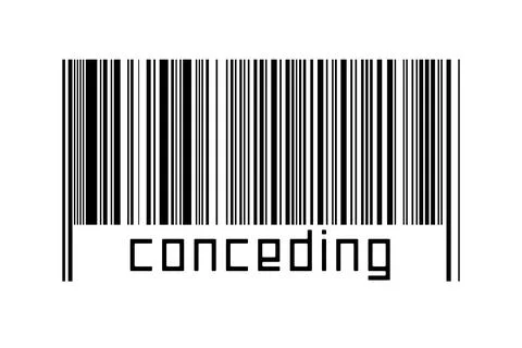 Digitalization concept. Barcode of black horizontal lines with inscription co Illustrazione stock