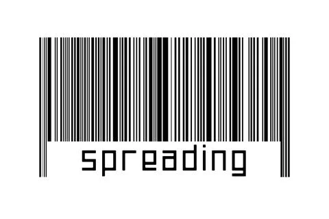 Digitalization concept. Barcode of black horizontal lines with inscription sp 스톡 일러스트