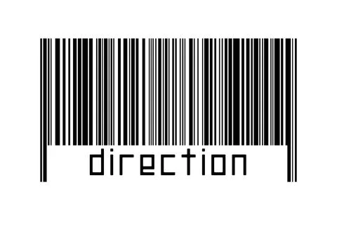 Digitalization concept. Barcode of black horizontal lines with inscription di Stock Illustration