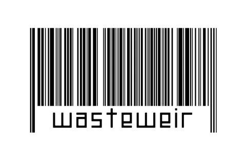 Digitalization concept. Barcode of black horizontal lines with inscription wa Illustrazione stock