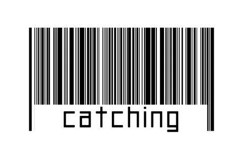 Digitalization concept. Barcode of black horizontal lines with inscription ca イラスト素材