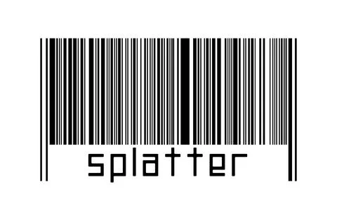 Digitalization concept. Barcode of black horizontal lines with inscription sp Stock Illustration