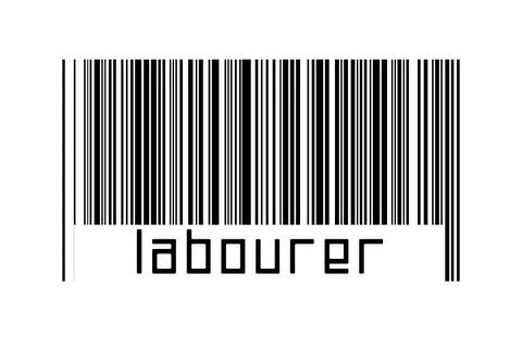 Digitalization concept. Barcode of black horizontal lines with inscription la 스톡 일러스트