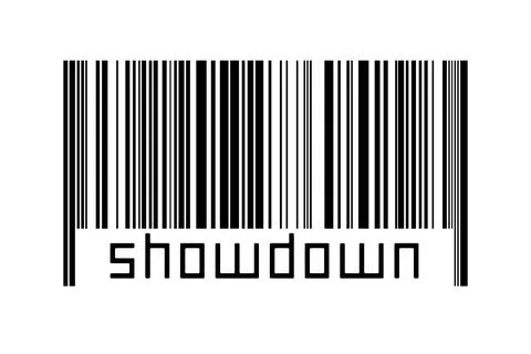 Digitalization concept. Barcode of black horizontal lines with inscription sh イラスト素材