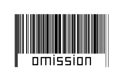 Digitalization concept. Barcode of black horizontal lines with inscription om Illustrazione stock