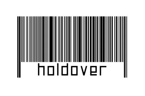 Digitalization concept. Barcode of black horizontal lines with inscription ho 스톡 일러스트