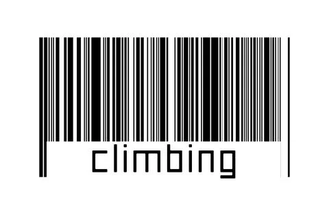 Digitalization concept. Barcode of black horizontal lines with inscription cl Illustrazione stock